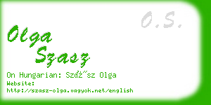 olga szasz business card